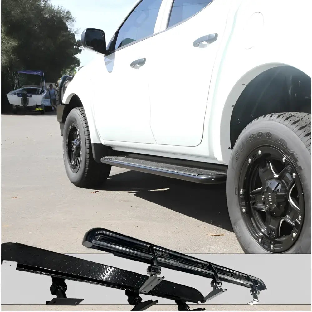 Rockarmor Steel Rockslider Side Steps To Suit Mitsubishi Triton MV - Side Steps