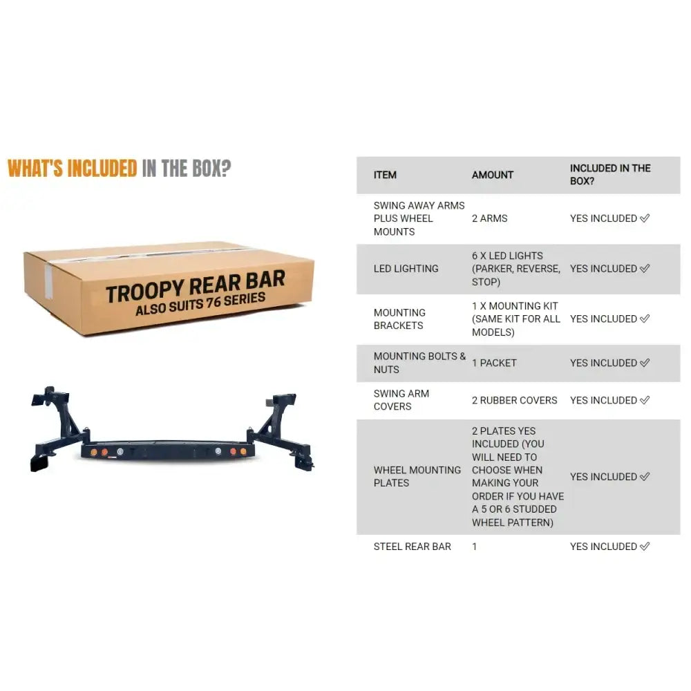 Rear view of rockarmor gt steel hoop bullbar combo pack with synthetic winch rope on toyota prado 150 series 2018+