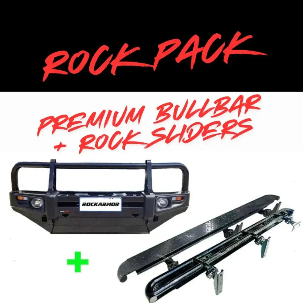 Rockarmor Rock Pack, Toyota Prado Fj120 03-09 (Full Bar Replacement | Premium Bullbar + Rock Sliders - Rock Pack
