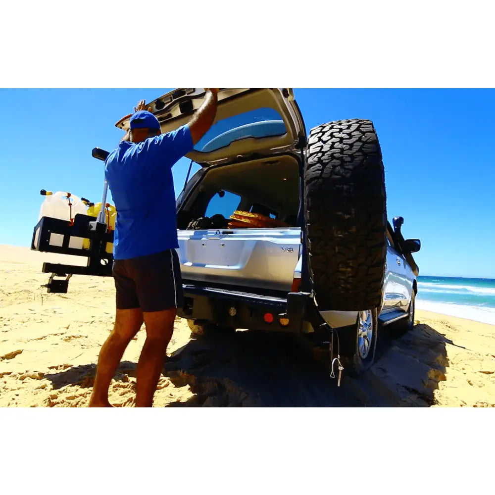 Rockarmor Steel Dual Wheel Carrier - Toyota Landcruiser Fj200 2008 To Current (With Built In Towbar)