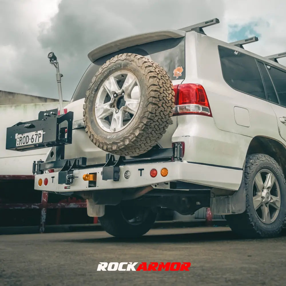 Rockarmor Steel Dual Wheel Carrier - Toyota Landcruiser Fj200 2008 To Current (With Built In Towbar)