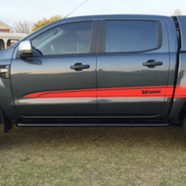Rockarmor Steel Rockslider Side Steps - Ford Ranger Px1 Px2 Px3 Dual Cab/Extra Cab 2012-2022