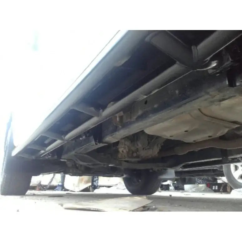 Underside view of rockarmor steel rockslider side steps for isuzu dmax dual cab 2012 to 2020 models brush bar compatible