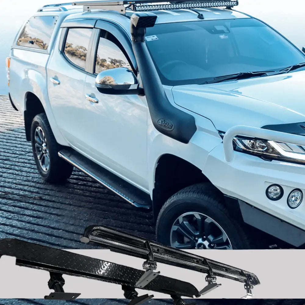 Rockarmor Steel Rockslider Side Steps To Suit Mitsubishi Triton MQ 04/2015 - 10/2018 - Side Steps