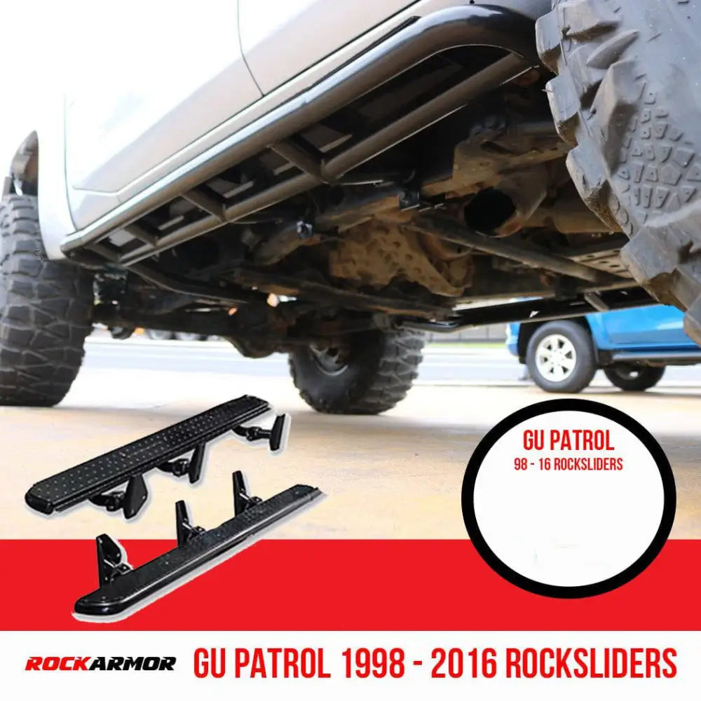 Rockarmor Steel Rockslider Side Steps - Nissan Patrol Y61 Gu1 & Gu4 1998 To Current