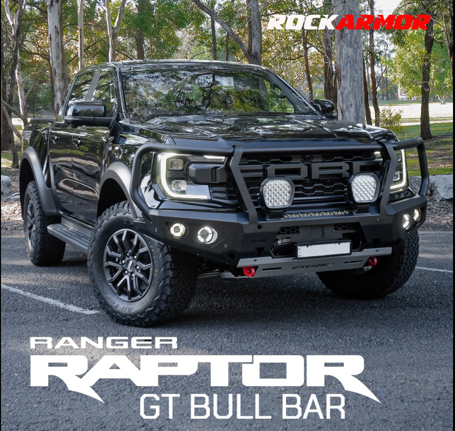 Rockarmor Steel GT Hoop Bull Bar To Suit For Ranger Raptor Next Gen 2023-2024 (Full Bar Replacement) & Built In Rated Recovery Point