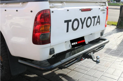 ROCKARMOR PREMIUM STEEL REAR STEP / TOW BAR TO SUIT TOYOTA HILUX N70 2005 - Early 2015 (Tub Rear)