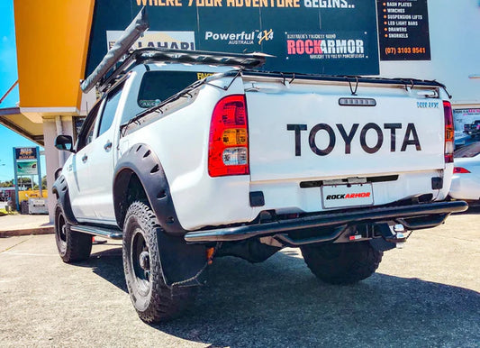 ROCKARMOR PREMIUM STEEL REAR STEP / TOW BAR TO SUIT TOYOTA HILUX N70 2005 - Early 2015 (Tub Rear)