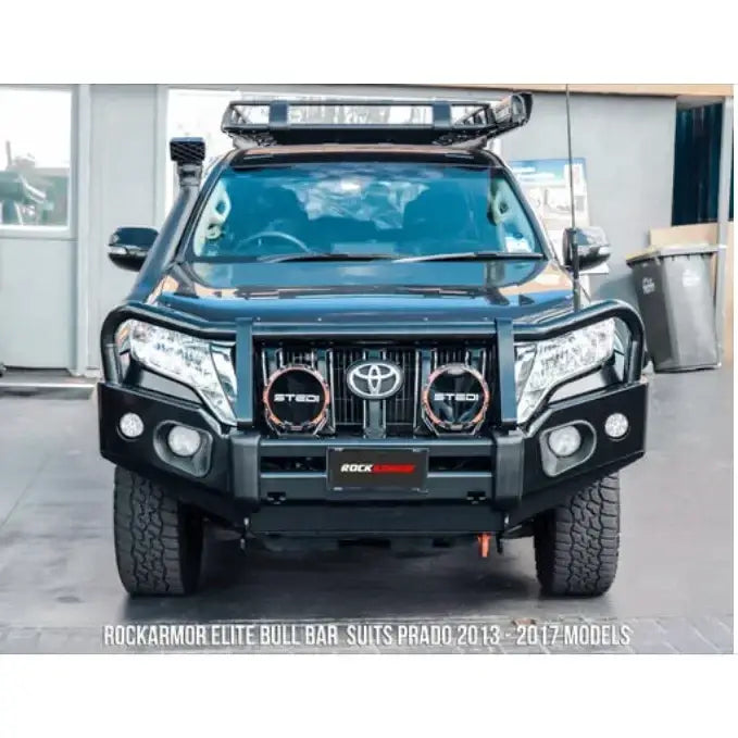 Rockarmor Elite Hoop Steel Bullbar Combo Package - Toyota Prado Fj150 2018-Current (Full Bar Replacement) - Winch Bar