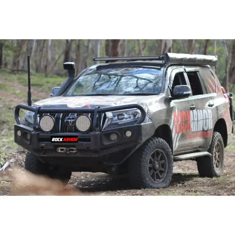 Rockarmor Elite Hoop Steel Bullbar Combo Package - Toyota Prado Fj150 2018-Current (Full Bar Replacement) - Winch Bar
