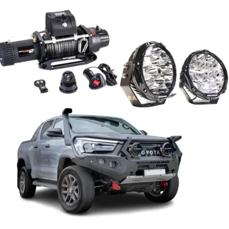 Rockarmor Gt Hoop Bullbar Combo Pack - Toyota Hilux Widebody 2022+ - Winch Bar Combo