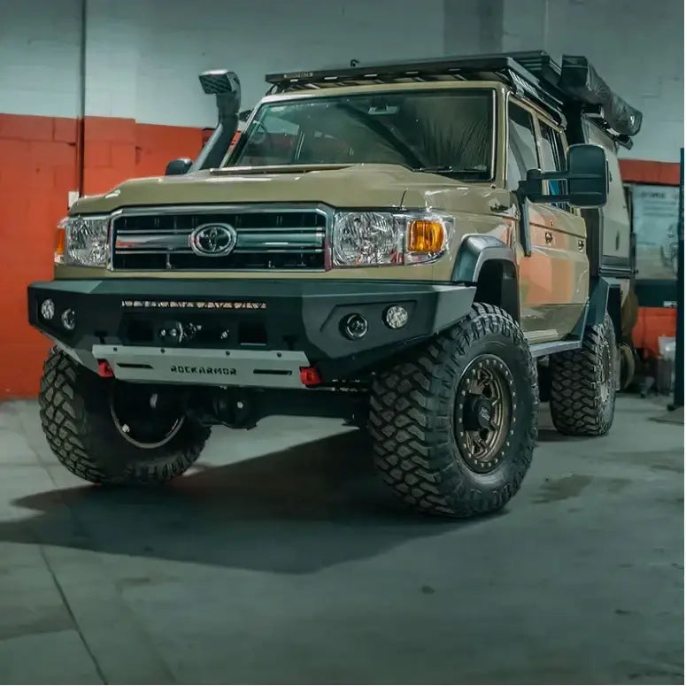 Rockarmor Gt Hoopless Steel Bullbar Combo Package - Toyota 79 79 03/2007 - 11/2023 (Full Bar Replacement) - Winch Bar