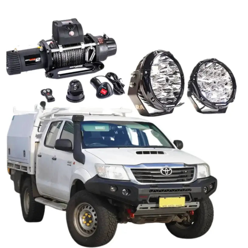 Rockarmor Gt Hoopless Steel Bullbar Frontal Combo - Toyota Hilux N70 2012-15 - Winch Bar Combo