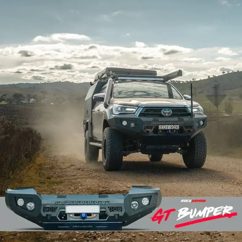 Rockarmor Gt Hoopless Steel Bullbar - Toyota Hilux 2020 to Current (Full Bar Replacement) - Winch Bar