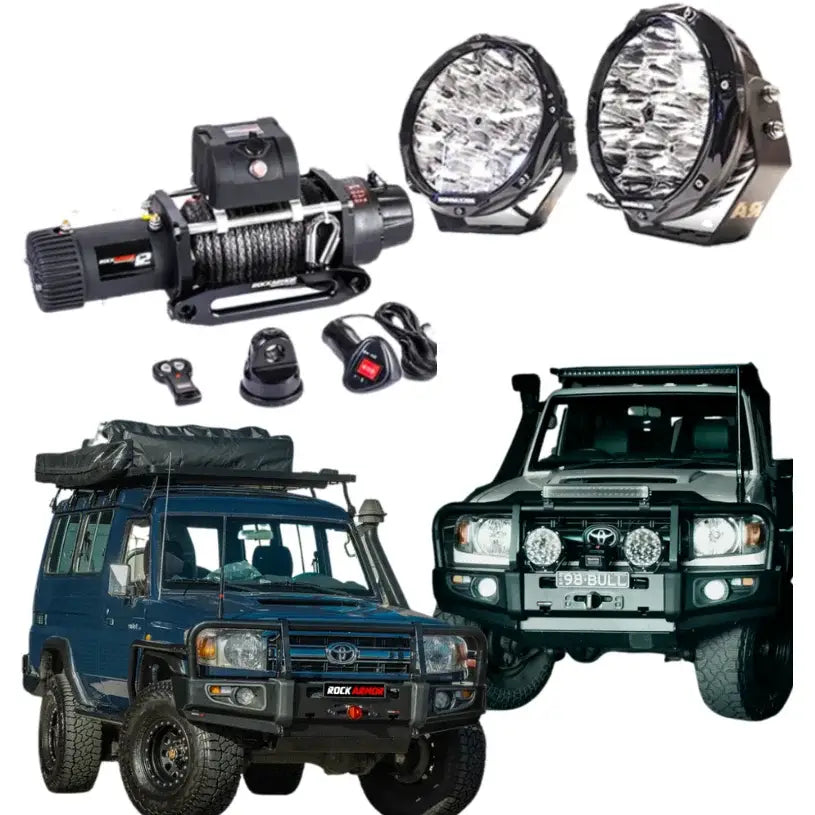 Rockarmor Premium Bullbar Frontal Combo To Suit Toyota Lancdruiser 76,78,79 2005+ - Winch Bar Combo