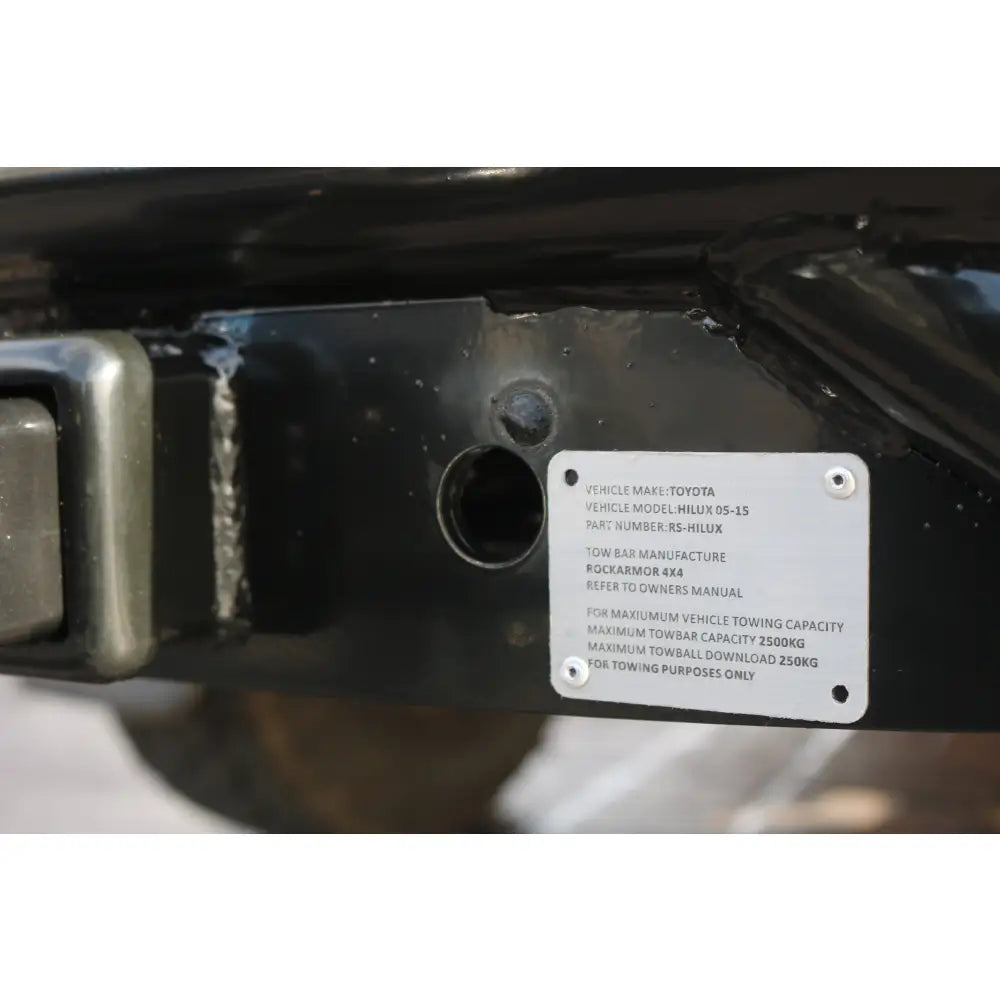 Rockarmor Premium Steel Rear Step / Towbar - Toyota Hilux N70 2005 - Early 2015 (Tub Rear)