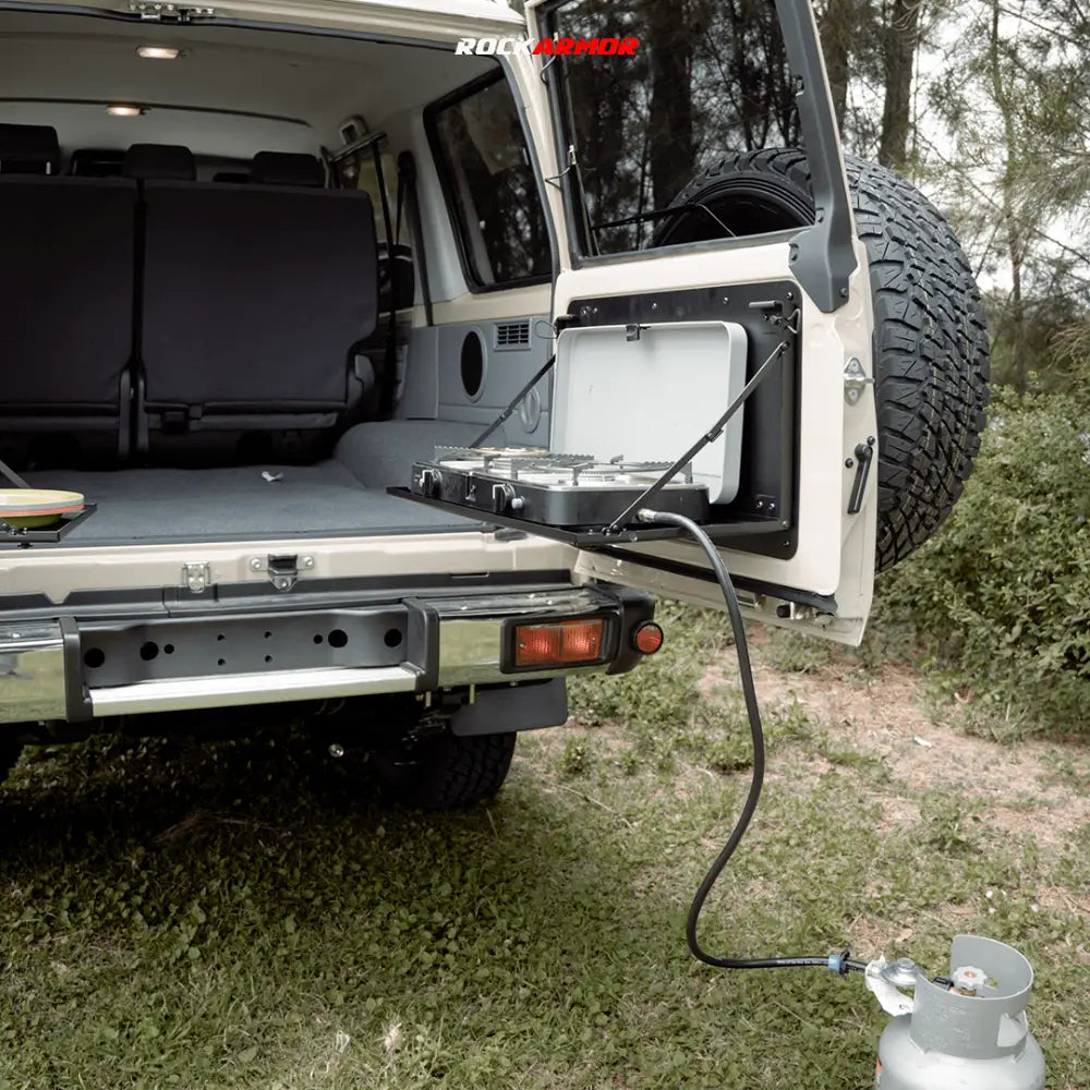 Rockarmor Rear Door Dropdown Table & Pantry, Toyota 70 Series - Accessories