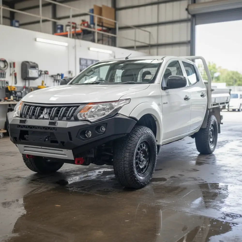 Rockarmor Rock Pack, Mitsubishi Triton MQ | GT Hoopless Bullbar + Rock Sliders - Rock Pack