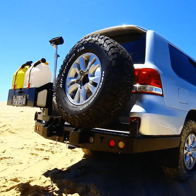 Rockarmor Steel Dual Wheel Carrier - Toyota Landcruiser Fj200 2008 To Current (With Built In Towbar)