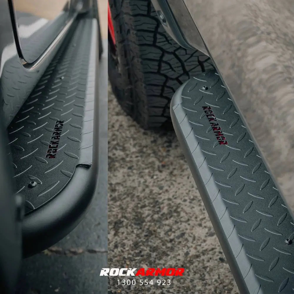 Rockarmor Steel Rockslider Side Steps To Suit Mitsubishi Triton Ml/Mn 2006+ Dual Cab - Side Steps