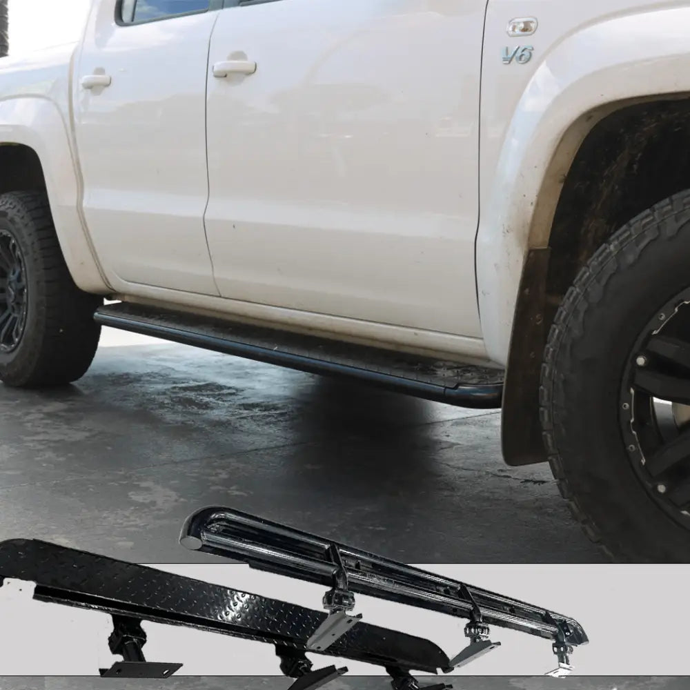 Rockarmor Steel Rockslider Side Steps - Vw Amorok 2010 To Current