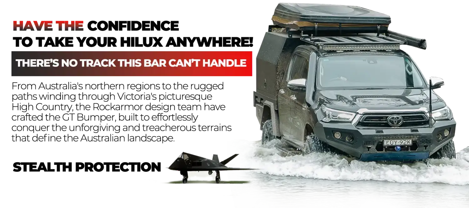 Rockarmor Gt Hoopless Steel Bullbar - Toyota Hilux 2020 to Current (Full Bar Replacement)