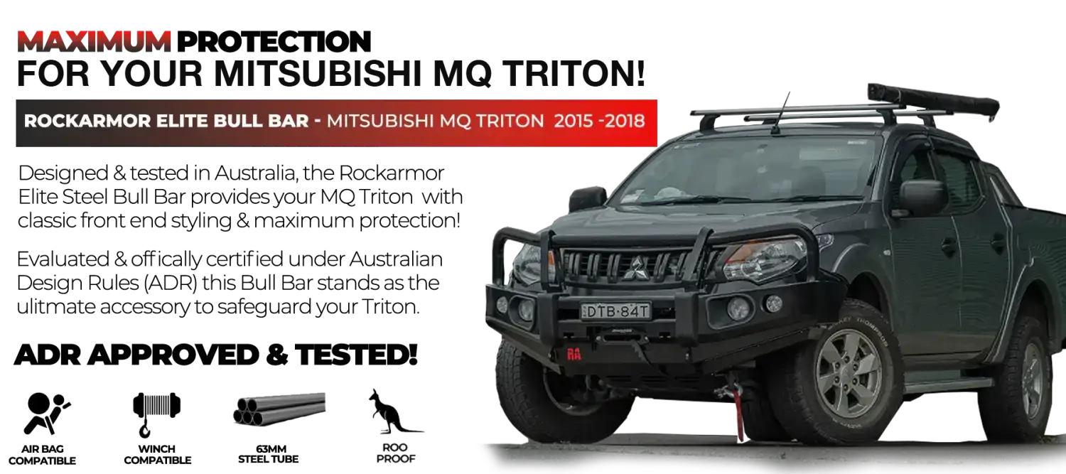 Rockarmor Elite Steel Bullbar - Mitubishi Triton MQ