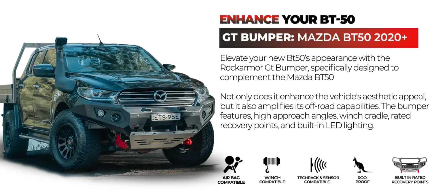 Rockarmor Gt Hoop Steel Bullbar - Mazda Bt50 2020+ (Full Bar Replacement)